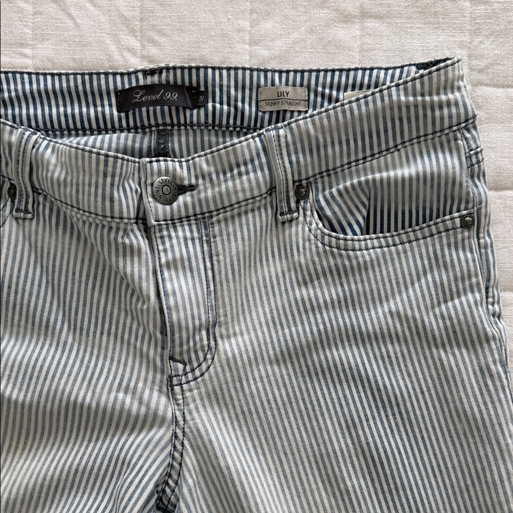 Level 99 Blue and White Striped Jeans 31